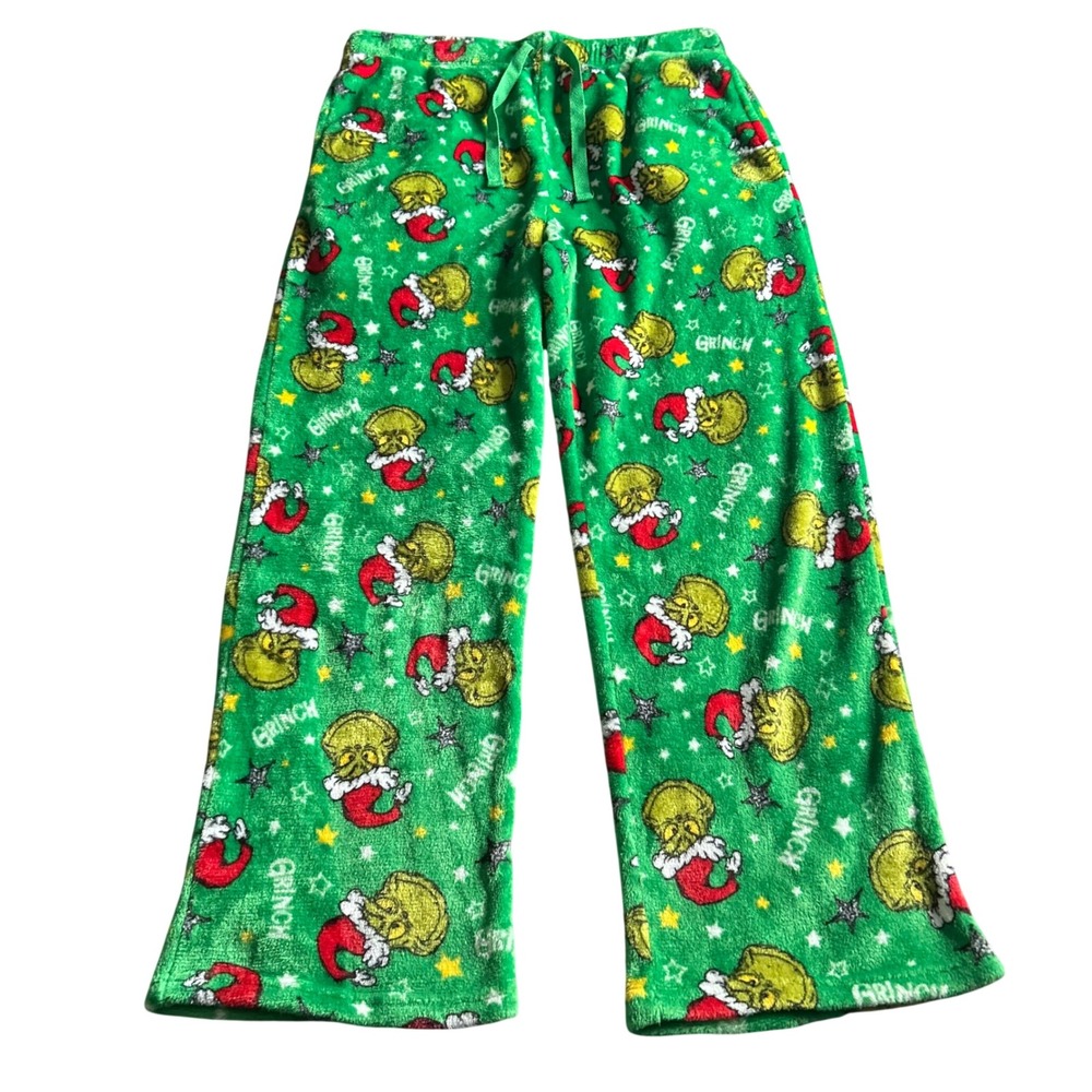 Dr.Seuss The Grinch Fleece Pajama Pants Mens Size XL‎ Green Soft Fluffy Pajamas